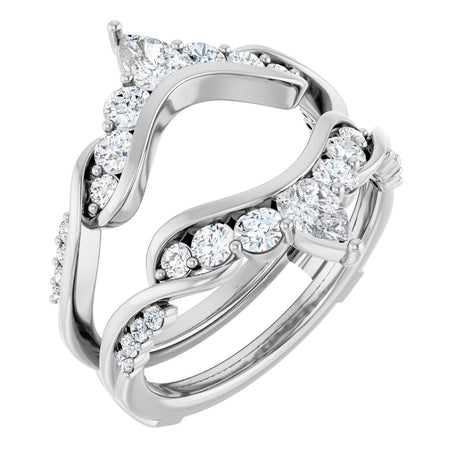 14K Gold Straight Baguette Lab-Grown Diamond Ring Guard – 4.7x3.1mm - White Gold