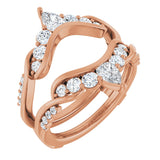 14K Gold Straight Baguette Natural Diamond Ring Guard – 4.7x3.1mm - Rose Gold