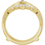 14K Gold Straight Baguette Lab-Grown Diamond Ring Guard – 4.7x3.1mm - Yellow Gold - view 2