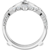 14K Gold Straight Baguette Lab-Grown Diamond Ring Guard – 4.7x3.1mm - White Gold - view 2