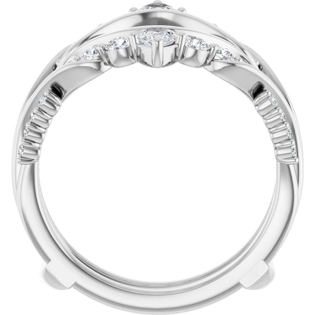 14K Gold Straight Baguette Lab-Grown Diamond Ring Guard – 4.7x3.1mm - White Gold - view 2