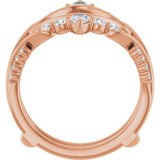14K Gold Straight Baguette Lab-Grown Diamond Ring Guard – 4.7x3.1mm - Rose Gold - view 2