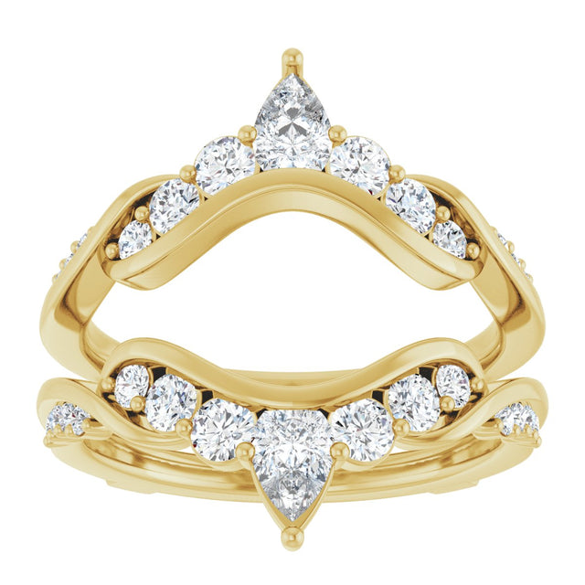 14K Gold Straight Baguette Lab-Grown Diamond Ring Guard – 4.7x3.1mm - Yellow Gold - view 3