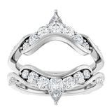 14K Gold Straight Baguette Lab-Grown Diamond Ring Guard – 4.7x3.1mm - White Gold - view 3