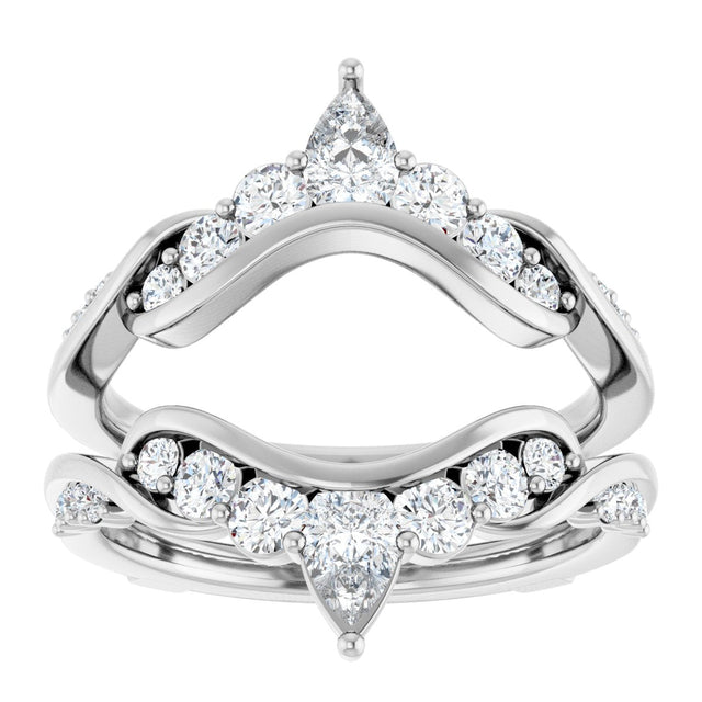 14K Gold Straight Baguette Lab-Grown Diamond Ring Guard – 4.7x3.1mm - White Gold - view 3