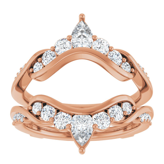 14K Gold Straight Baguette Lab-Grown Diamond Ring Guard – 4.7x3.1mm - Rose Gold - view 3