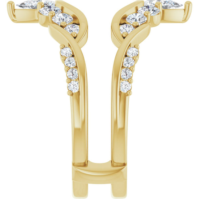14K Gold Straight Baguette Lab-Grown Diamond Ring Guard – 4.7x3.1mm - Yellow Gold - view 4
