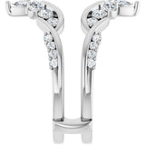 14K Gold Straight Baguette Lab-Grown Diamond Ring Guard – 4.7x3.1mm - White Gold - view 4