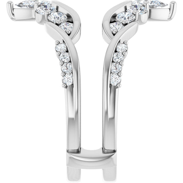 14K Gold Straight Baguette Lab-Grown Diamond Ring Guard – 4.7x3.1mm - White Gold - view 4