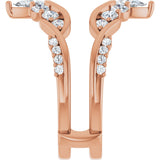 14K Gold Straight Baguette Lab-Grown Diamond Ring Guard – 4.7x3.1mm - Rose Gold - view 4
