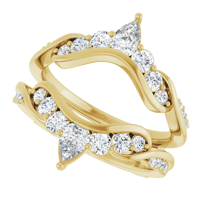 14K Gold Straight Baguette Lab-Grown Diamond Ring Guard – 4.7x3.1mm - Yellow Gold - view 5