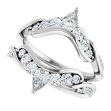 14K Gold Straight Baguette Lab-Grown Diamond Ring Guard – 4.7x3.1mm - White Gold - view 5