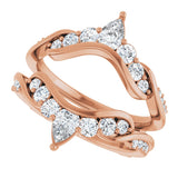 14K Gold Straight Baguette Lab-Grown Diamond Ring Guard – 4.7x3.1mm - Rose Gold - view 5