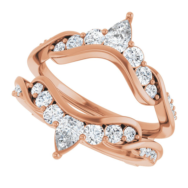14K Gold Straight Baguette Lab-Grown Diamond Ring Guard – 4.7x3.1mm - Rose Gold - view 5