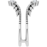 14K Gold Round Lab-Grown Diamond Ring Guard – 2.4mm Stones - White Gold - view 4