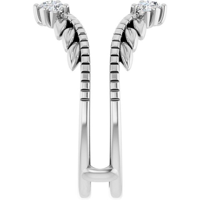 14K Gold Round Lab-Grown Diamond Ring Guard – 2.4mm Stones - White Gold - view 4