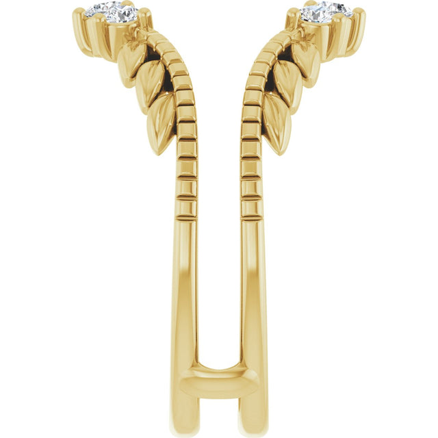 14K Gold Round Lab-Grown Diamond Ring Guard – 2.4mm Stones - Yellow Gold - view 4