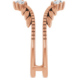 14K Gold Round Lab-Grown Diamond Ring Guard – 2.4mm Stones - Rose Gold - view 4