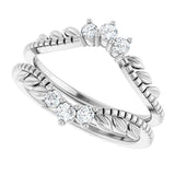 14K Gold Round Lab-Grown Diamond Ring Guard – 2.4mm Stones - White Gold - view 5