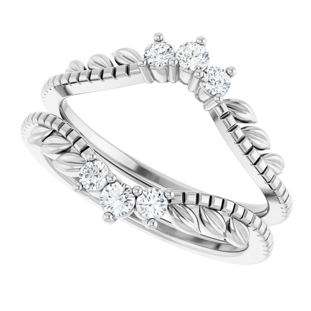 14K Gold Round Lab-Grown Diamond Ring Guard – 2.4mm Stones - White Gold - view 5