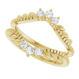 14K Gold Round Lab-Grown Diamond Ring Guard – 2.4mm Stones - Yellow Gold - view 5