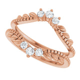 14K Gold Round Lab-Grown Diamond Ring Guard – 2.4mm Stones - Rose Gold - view 5