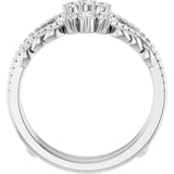 14K Gold Round Lab-Grown Diamond Ring Guard – 2.4mm Stones - White Gold - view 2
