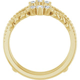 14K Gold Round Lab-Grown Diamond Ring Guard – 2.4mm Stones - Yellow Gold - view 2