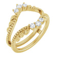 14K Gold Round Lab-Grown Diamond Ring Guard – 2.4mm Stones - Yellow Gold