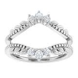 14K Gold Round Lab-Grown Diamond Ring Guard – 2.4mm Stones - White Gold - view 3