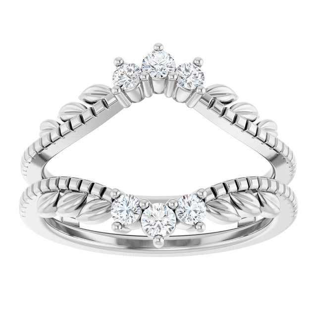 14K Gold Round Lab-Grown Diamond Ring Guard – 2.4mm Stones - White Gold - view 3