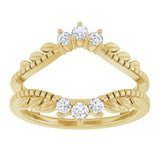 14K Gold Round Lab-Grown Diamond Ring Guard – 2.4mm Stones - Yellow Gold - view 3