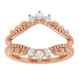 14K Gold Round Lab-Grown Diamond Ring Guard – 2.4mm Stones - Rose Gold - view 3
