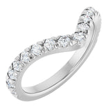 Platinum Round Lab-Grown Diamond Accented Contour Band – 1.3-2mm Stones