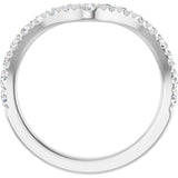 Platinum Round Natural Diamond Accented Contour Band – 1.3-2mm Stones - view 2