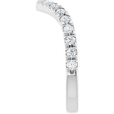 Platinum Round Lab-Grown Diamond Accented Contour Band – 1.3-2mm Stones - view 4