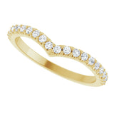 14K Gold Round Lab-Grown Diamond Accented V Contour Band - Yellow Gold - view 5