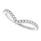 Platinum Round Natural Diamond V Contour Band – 1.3-3mm Stones - view 5