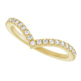 14K Gold Round Lab-Grown Diamond V Contour Band – 1.3-3mm Stones - Yellow Gold - view 5