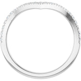 Platinum Round Natural Diamond V Contour Band – 1.3-3mm Stones - view 2