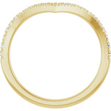 14K Gold Round Lab-Grown Diamond V Contour Band – 1.3-3mm Stones - Yellow Gold - view 2