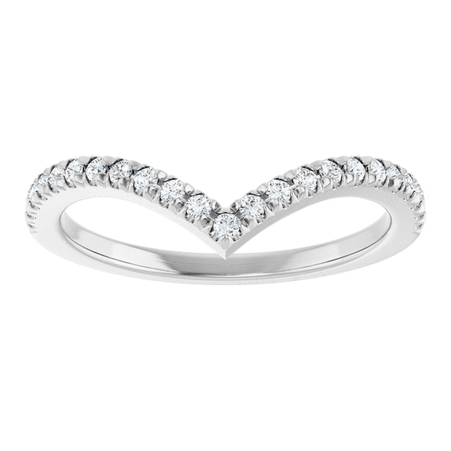 Platinum Round Natural Diamond V Contour Band – 1.3-3mm Stones - view 3