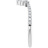 14K Gold Marquise Lab-Grown Diamond Contour Band - 1/3 CTW - White Gold - view 9