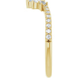 14K Gold Marquise Lab-Grown Diamond Contour Band - 1/3 CTW - Yellow Gold - view 9