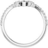 14K Gold Marquise Lab-Grown Diamond Contour Band - 1/3 CTW - White Gold - view 7