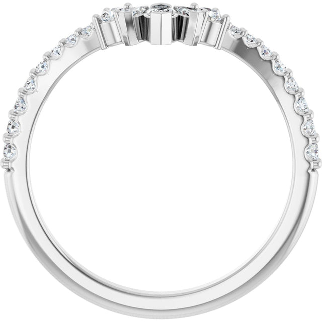 14K Gold Marquise Lab-Grown Diamond Contour Band - 1/3 CTW - White Gold - view 7
