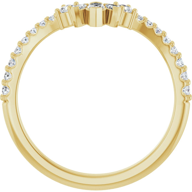 14K Gold Marquise Lab-Grown Diamond Contour Band - 1/3 CTW - Yellow Gold - view 7