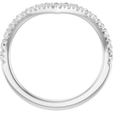 14K Gold Round Lab-Grown Diamond V Contour Band – 1.3-3mm Stones - White Gold - view 2