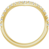 14K Gold Round Lab-Grown Diamond V Contour Band – 1.3-3mm Stones - Yellow Gold - view 2