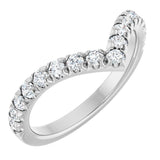 Platinum Round Lab-Grown Diamond V Contour Band – 1.3-3mm Stones